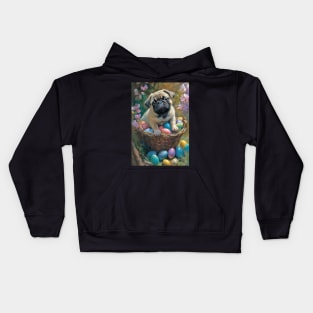 Pug Dog Easter Card Kids Hoodie